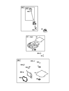 Crankcase Cover/Sump And Lubrication Group Diagram and Parts List for 020000 - 09Z999 Briggs and Stratton Engine